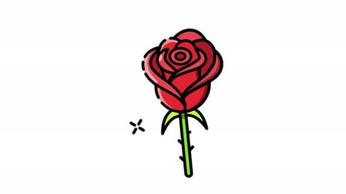 Decorative Animated Red Rose Icon