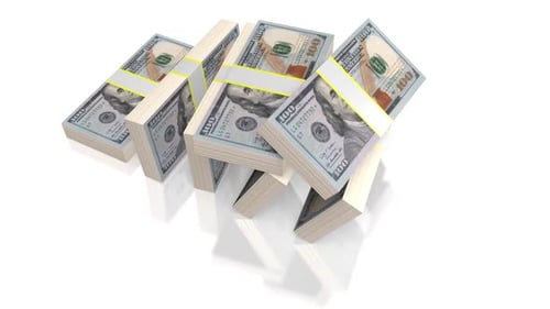 Falling Stacks of Hundred Dollar Bills Animation