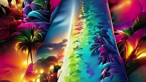 Vibrant Abstract Fluid Dreamscape Background Animation