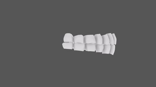 Rendu 3D d'une arcade dentaire avec des dents blanches