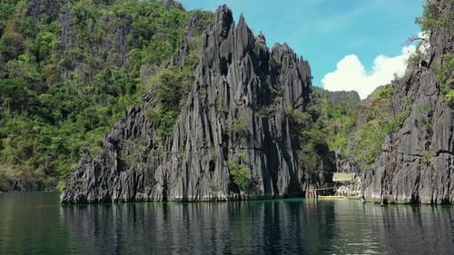 Aerial view of Twin Lagoon in the Philippines