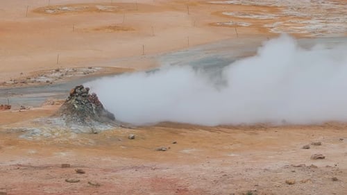 Beautiful Aerial View of the Geysir Valley in Iceland