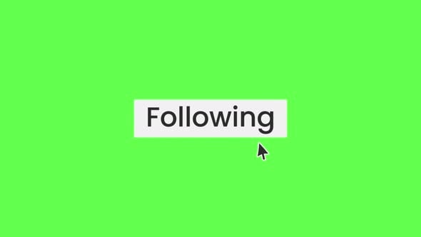 Follow Button Animation 4K On Green Screen, Backgrounds Motion Graphics ...