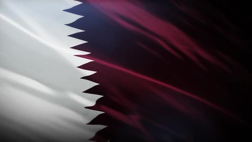 Realistic Qatar Flag Waving with Seamless Fabric Motion
