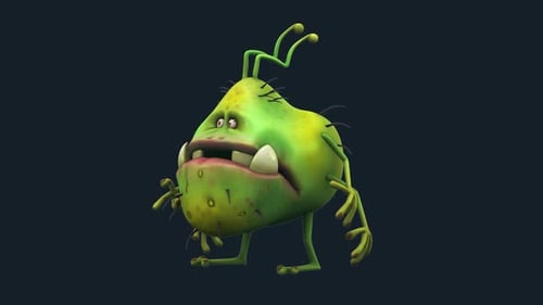 Fun 3D cartoon virus (with alpha channel included)