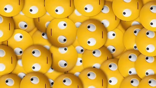 Animated Yellow Faces Changing Expressions Background Loop