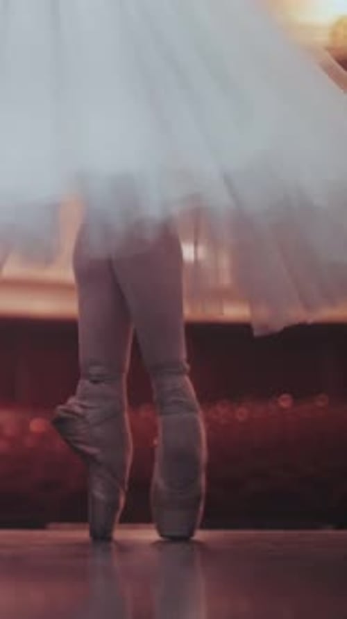 Close Up of Ballet Dancer's Feet in Position