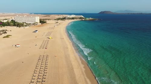Tropical Beach Aerial View on Sunny Day