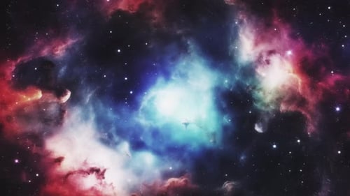 Animated Space Nebula with Twinkling Stars Background Loop