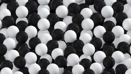 Minimale schwarz-weiße Kugeln 114 4K