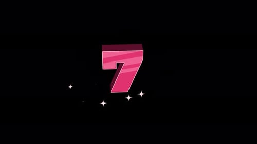 Bright 3D Cartoon Countdown Number 7