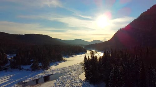 Mountain sunset nature