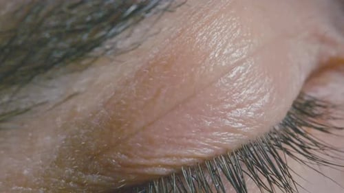 Macro Shot of an Eye Opening and Closing