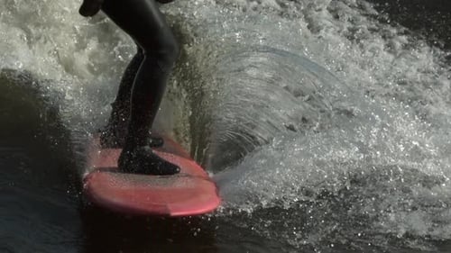 Extreme slow motion surfing surf board close up.mov