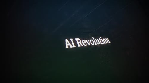 Ai Revolution On Digital Screen Message On Computer Screens
