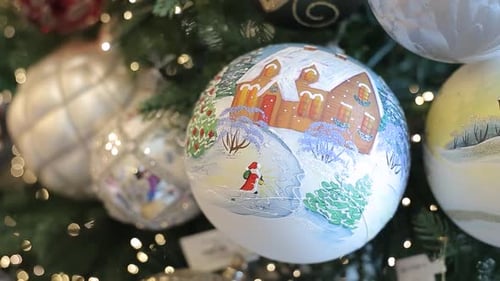 close up view of christmas tree decoration.
