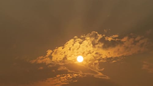 Sun Shining Through Clouds During Golden Hour