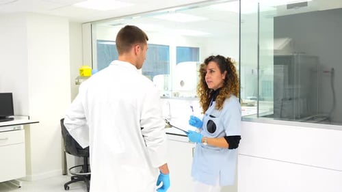 Scientists Working in a Research Laboratory in an Hospital