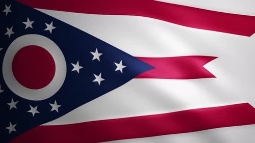 Waving Ohio State Flag Loop Animation