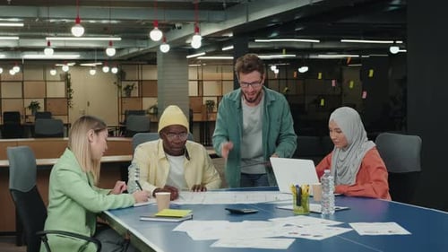 Diverse Team Collaborating in a Modern Office