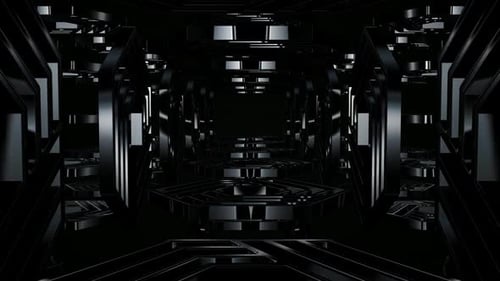 Dark Futuristic Geometric Tunnel Loop Background