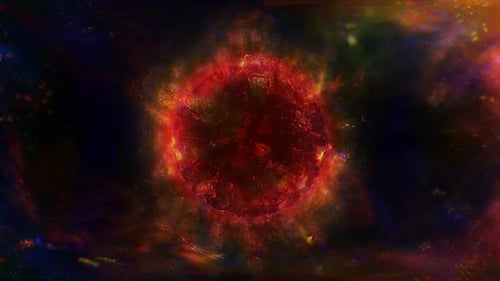 Dynamic Fiery Plasma Sphere Abstract Space Background Loop