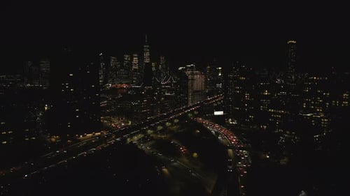 Aerial Footage of Busy Multilane Roads at Rush Hour