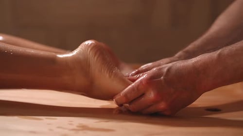 Close Up of Foot Massage Treatment