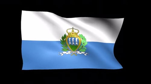 San Marino National Flag Waving Animation Loop