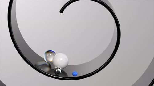 Glossy Spheres Glide on a Sleek Yinyang Inspired Surface a Study in Contrast and Reflection in