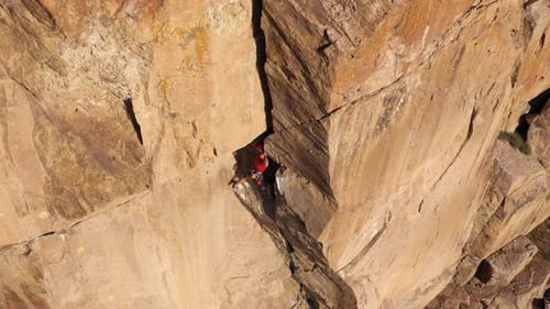 Man Climber Rock Climbing