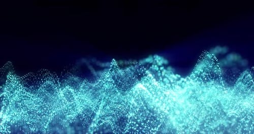 Abstract Glowing Particle Wave Background Animation