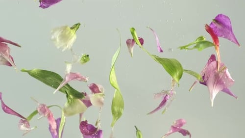 Underwater Beauty: Floral Petals Floating in Water