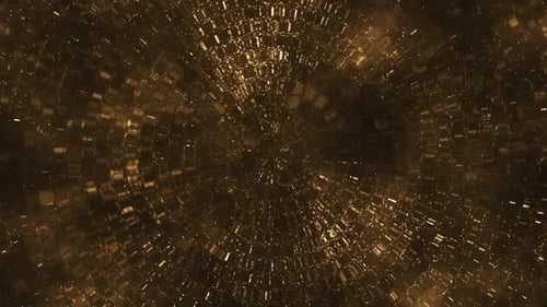 Golden Geometric Shimmering Loop Background