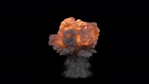 Massive Realistic Explosion with Fire and Smoke Effect