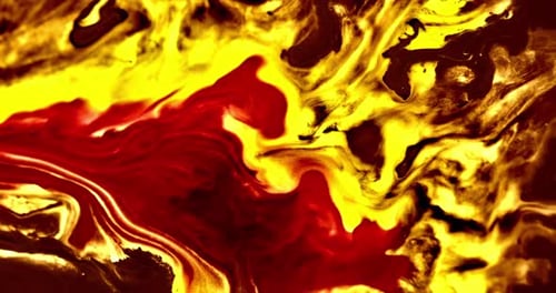 Swirling Abstract Red and Yellow Paint