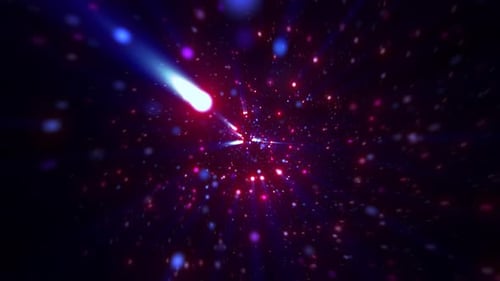 Abstract Cosmic Light Rays and Glittering Particles Background