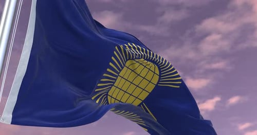 Commonwealth Flag Waving Loop in Realistic 3D Animation