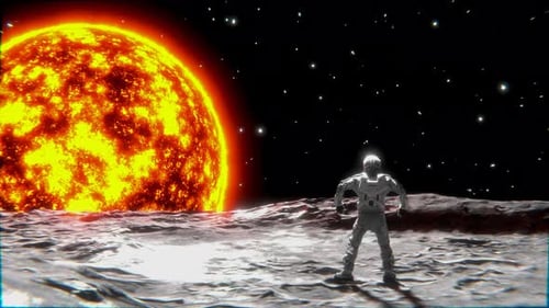 Happy Astronaut on the Moon Surface Loop Animation Satisfying Video