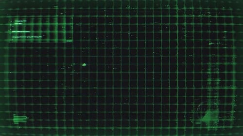 Retro Futuristic Green Grid Data Glitch Background