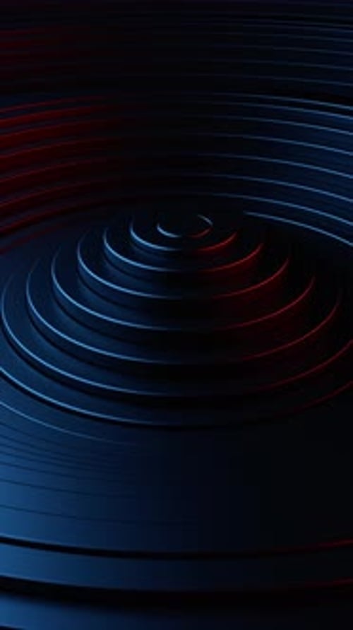 Red and blue background with circular design in the center. Vertical looped animation