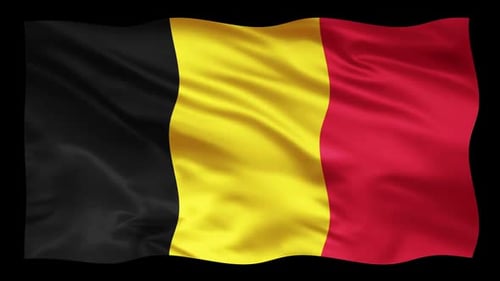 Realistic Belgium Flag Waving Seamless Loop Animation