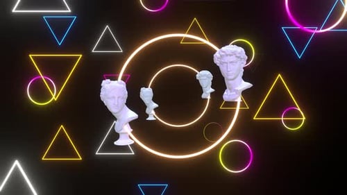 Klassische Statue Neon 4k