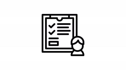 Animated Flat Design Checklist and User Icon