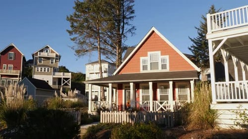 Driving by Homes in Coastal Community Beach