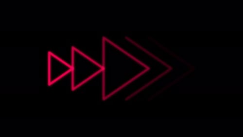 Animation eines rosa Neonpfeils, der nach rechts zeigt, auf schwarzem Hintergrund