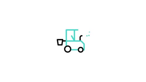 Minimalist Line Art Tractor Vehicle Animation