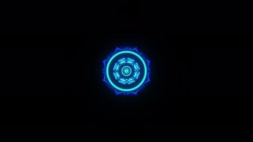 Blue visualization with musical rhythms VJ loop 3D render. Visual images for disco, nightclub