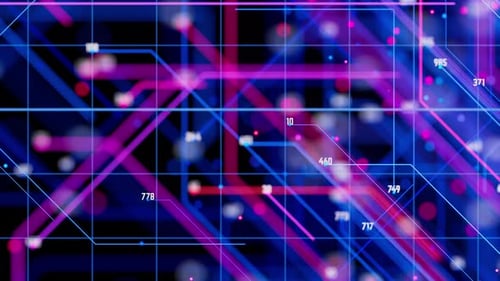 Intelligence artificielle, traitement des mégadonnées, animation de flux, cœur d'informatique quantique avec données