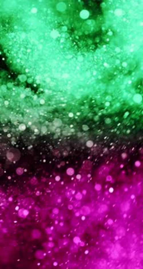 Sparkling Magenta And Green Bokeh Swirling